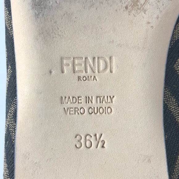 Fendi Jacquard Ffreedom Square Toe FF Zucca Logo Ballet Flats Loafers 36.5 - Picture 6 of 7